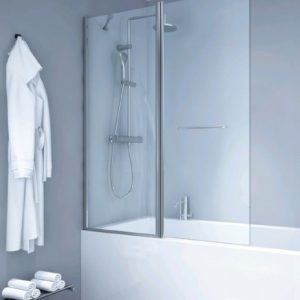 אמבטיון קבוע ודלת + מתלה למגבת