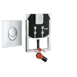 מיכל סמוי דק גרואה לקיר בלוקים כולל לחצן אובלי