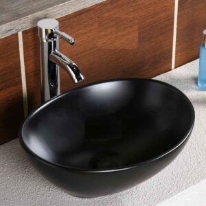 כיור מונח שחור אובלי