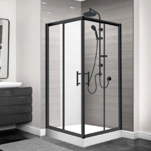 מקלחון פינתי שחור הזזה