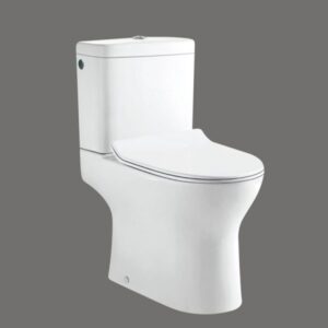 אסלה מונובלוק מעוצבת בטכנולוגיית רימלס סט קומפלט כולל מושב ומנגנון